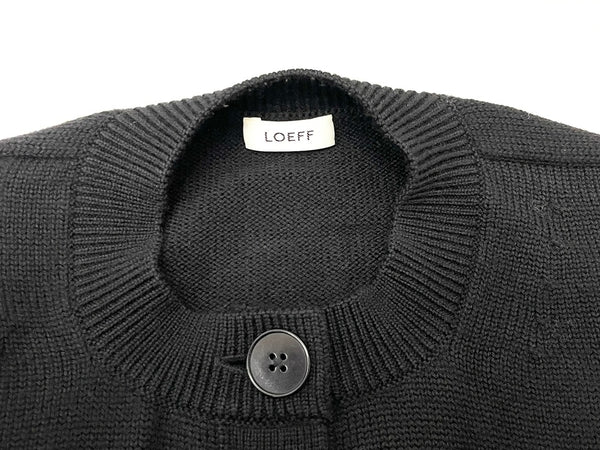 ロエフ LOEFF フリンジ カーディガン 8828-106-0021 ブラック 601LT-23