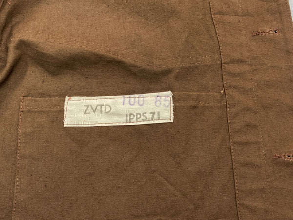 ヴィンテージ vintage 50s 50年代 ユーロワーク フレンチ レイルロード 国鉄 ダック地 ウエスタンヨーク 茶 ジャケット 無地 ブラウン 104MT-1330