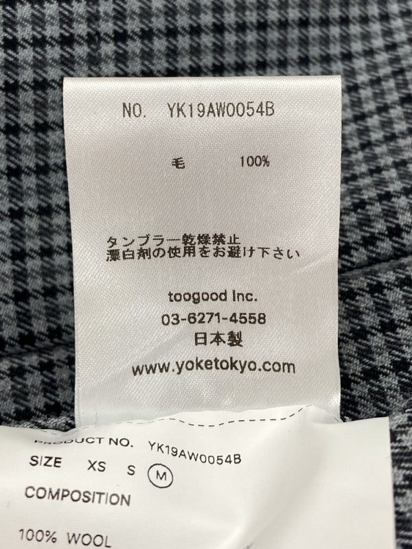 ヨーク YOKE 19AW PLAID WOOL CUT-OFF DRIZZLER JACKET ウール カットオフ ドリズラー ジャケット ジップアップ 灰 YK19AW0054B ジャケット チェック グレー Mサイズ 104MT-945