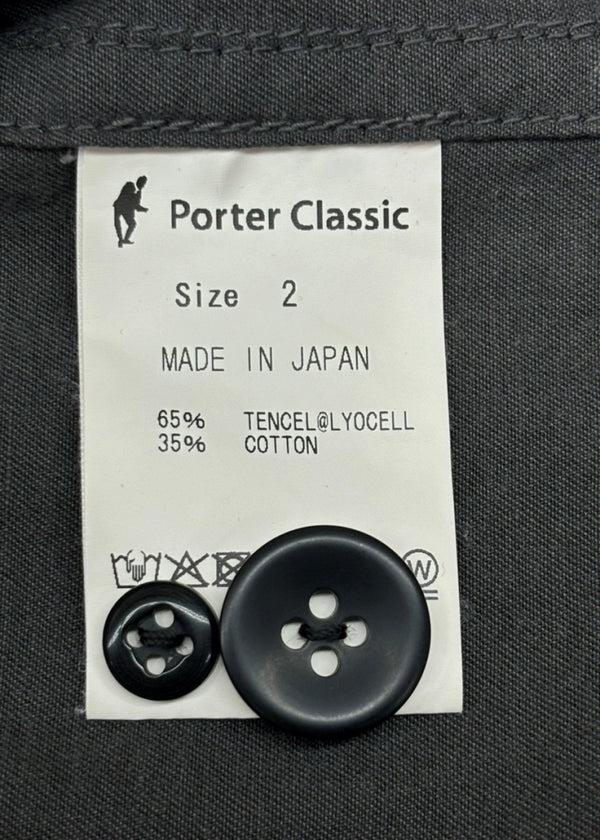 ポータークラシック Porter Classic 18SS TENCEL CARDIGAN テンセル カーディガン 薄手 灰 サイズ 2 カーディガン 無地 グレー 104MT-1290