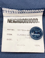 ネイバーフッド NEIGHBORHOOD CLASSIC WORK SHIRT クラシック ワーク シャツ 半袖 紺 半袖シャツ ロゴ ネイビー Lサイズ 104MT-1535