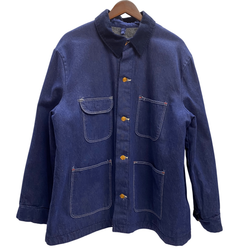 【曜日割引対象外】 ラングラー Wrangler 70's デニム カバーオール ジャケット ブルー 46サイズ 201MT-4631 VB