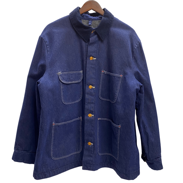 【曜日割引対象外】 ラングラー Wrangler 70's デニム カバーオール ジャケット ブルー 46サイズ 201MT-4631 VB