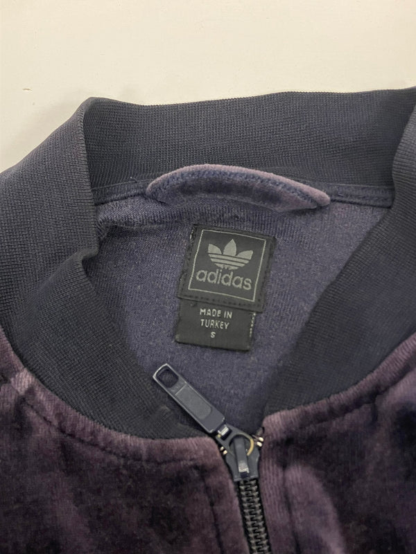 アディダス adidas 00’s Y2K ベロア トラックジャケット ジャージ 金刺繍 トレフォイルロゴ ジャージ パープル Sサイズ 101MT-5154