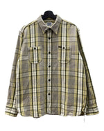 フェローズ PHERROW'S FLANNEL CHECK WORK SHIRT フランネル チェック ワーク シャツ ネルシャツ ヘビーウェイト ボタン 長袖 薄茶 黄 長袖シャツ チェック ベージュ XLサイズ 104MT-1672