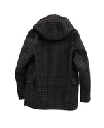 グッチ GUCCI チェック ダッフルコート ウールコート アウター チャコールグレー系 グレー系 ブラック系 46 コート グレー 101MT-5307
