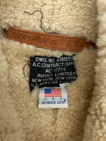 アビレックス AVIREX B-3 MOUTON FLIGHT JACKET ムートン フライト ジャケット ボア ジップアップ 軍物 アウター 茶 33H5595 サイズ 36 ジャケット 無地 ブラウン 104MT-1713