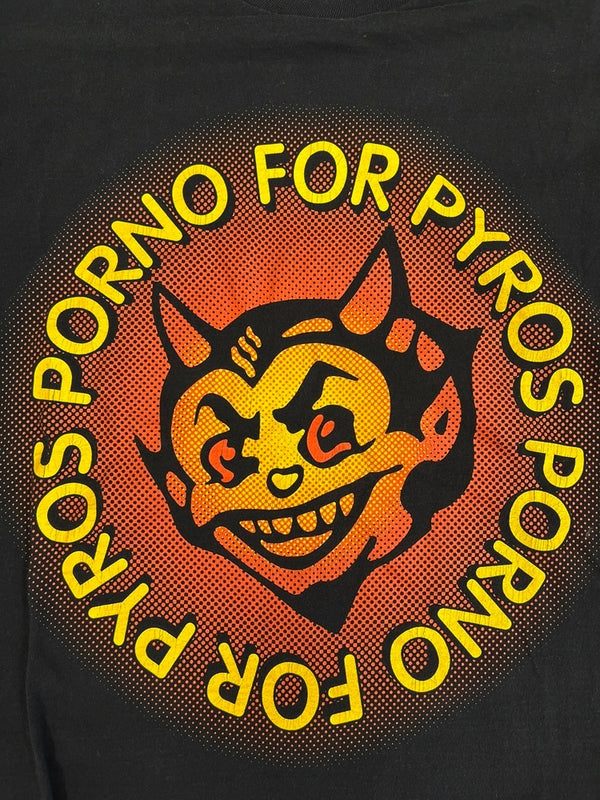 バンド band ヴィンテージ Vintage Porno For Pyros ポルノ フォー パイロス バンドTシャツ 黒 ロゴ プリント US古着 袖シングル Tシャツ ブラック Lサイズ 101MT-4680