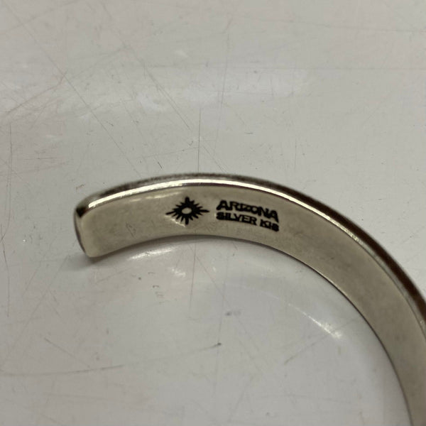 【曜日割引対象外】 【中古】アリゾナフリーダム ARIZONA FREEDOM K18 太陽神 唐草 平打ち メンズジュエリー・アクセサリー バングル シルバー 201goods-691 VB