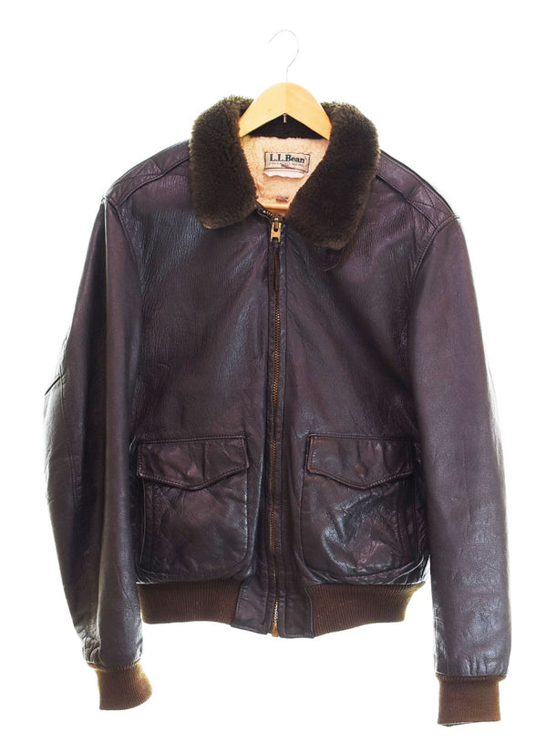 エルエルビーン L.L.Bean 70s 80s 70's~80's  G-1 TYPE 襟ボア レザージャケット 44LONG ジャケット ブラック 103MT-2499