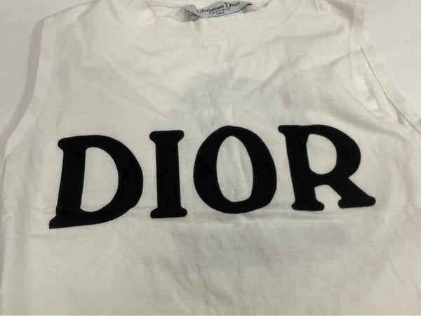 クリスチャンディオール Christian Dior BOUTIQUE ノースリーブ カットソー フランス製 コットン ホワイト 1P18151020 ノースリーブ ホワイト Mサイズ 101LT-134
