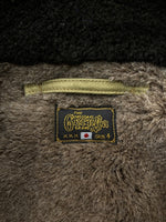 ゲルガ GERUGA SHAWL COLLAR FUR COAT ショール カラー ファー コート デッキジャケット ジップアップ 裏ボア アウター 緑 GR-J-44 サイズ 4 ジャケット 無地 カーキ 104MT-1811