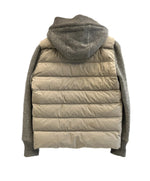 モンクレール MONCLER ニット切替 ダウンジャケット フード グレー サイズ0 ジャケット ベージュ 101MT-5437