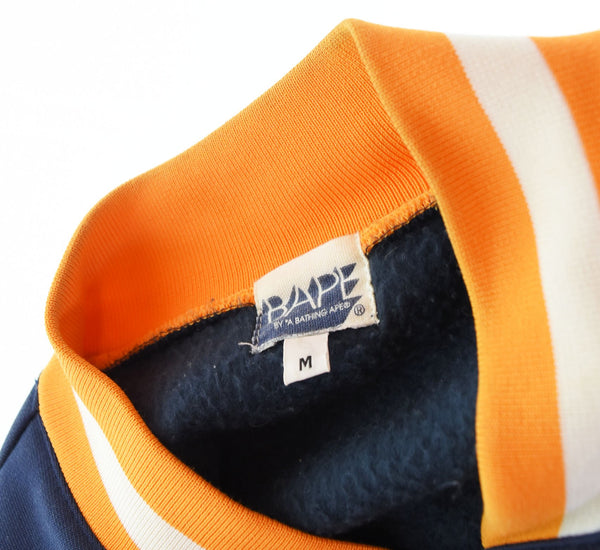 アベイシングエイプ A BATHING APE BAPE スウェット スタジャン ジャケット ネイビー Mサイズ 103MT-2921