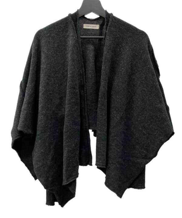 コムデギャルソン COMME des GARCONS 2003年製 変形 デザイン ボレロ オープンフロント ウール ナイロン 日本製 GRAY 炭 GK-T044 カーディガン アシンメトリー グレー 104LT-180