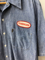 テンダーロイン TENDERLOIN 初期 ワークシャツ 半袖シャツ ロゴ ブルー 201MT-2452