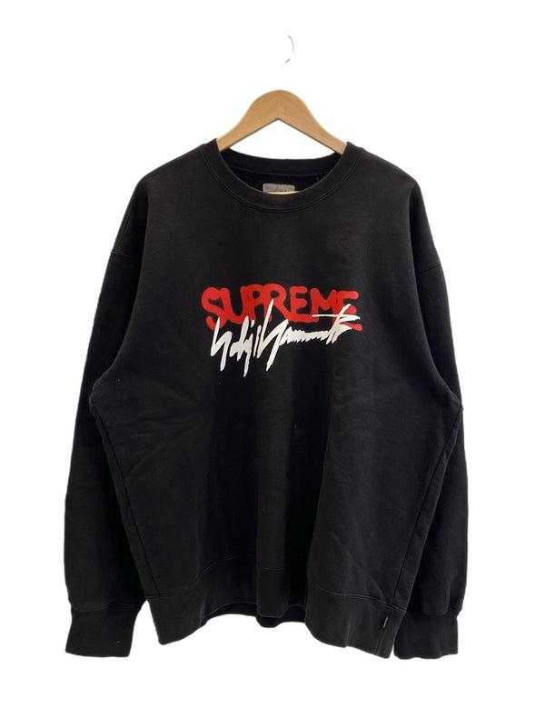 シュプリーム SUPREME ×yohji yamamoto 21AW CREWNECK ビッグロゴスウェット コラボモデル XL スウェット ブラック 101MT-5020