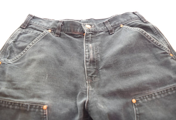 カーハート carhartt USA製 ダブルニー ペインターパンツ 32×30  黒 デニム ブラック 32 103MB-417