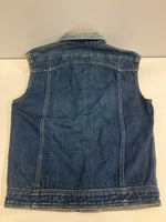 ヴィンテージ vintage 40's~50's 40~50年代 UNKNOWN 黒ラッカーボタン 耳付き オレンジステッチ 袖カットオフ デニム ベスト ブルー 101MT-4799