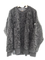 モンクレール MONCLER GENIUS 4 ジーニアス HYKE TEDDY フェイクファー ロゴパッチ プルオーバースウェット C-SCOM-21-13918 4 ジャケット ブラック Lサイズ 103MT-3381