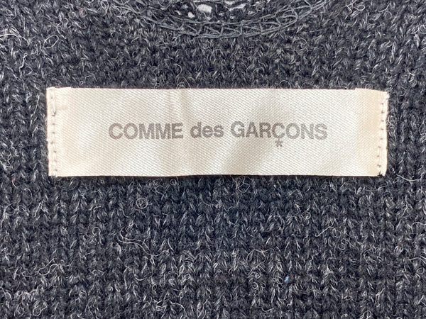 コムデギャルソン COMME des GARCONS 2003年製 変形 デザイン ボレロ オープンフロント ウール ナイロン 日本製 GRAY 炭 GK-T044 カーディガン アシンメトリー グレー 104LT-180