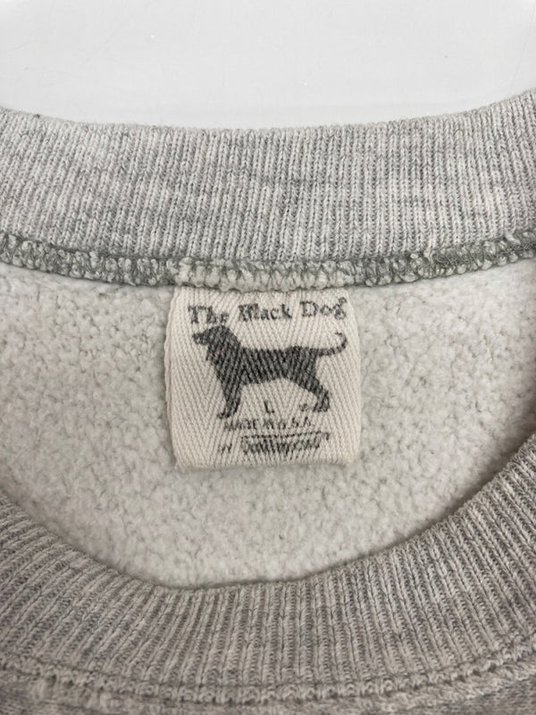 ザブラックドッグ The Black Dog 90s CREWNECK SWEATSHIRT クルーネック スウェットシャツ ブラックドッグ USA製 ヴィンテージ トレーナー 裏起毛 灰 スウェット プリント グレー Lサイズ 104MT-2215