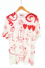 プラダ PRADA 2007ss Adam Neate アダムニートアーカイブ archive 総柄 プリント 半袖Tシャツ 白 Tシャツ ホワイト LLサイズ 103MT-2666