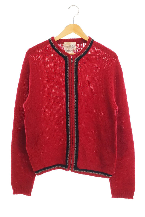 ヴィンテージ Vintage 50s~60s 50s 60s MOHAR ZIP UP CARDEGAN NYNCOジッパー モヘアニット エルボーパッチ セーター レッド 103MT-2449