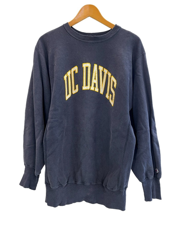 チャンピオン Champion 90s～ ヴィンテージ vintage 刺繍タグ リバースウィーブ REVERSE WEAVE US古着 カレッジプリント ラバー ひび割れ XL スウェット ネイビー LLサイズ 101MT-4947