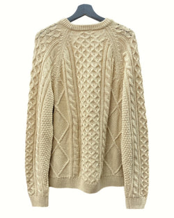 ナイキ NIKE CABLE KNIT SWEATER L/S ケーブル ニット セーター スウッシュ 薄茶色 DQ5177-206 セーター ロゴ ベージュ XLサイズ 104MT-633