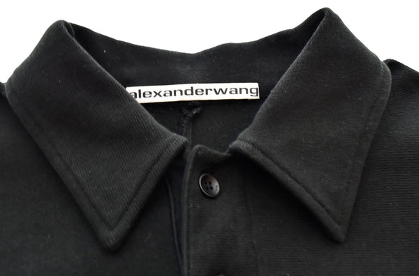 アレクサンダーワン Alexander Wang  パフロゴ オーバーサイズ ポロトップ 黒 6CC3241056 スウェット ブラック Mサイズ 103MT-1768