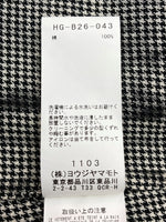 ヨウジヤマモト Yohji Yamamoto POUR HOMME ROLLER PRINT LONG BLOUSE ローラー プリント ロング ブラウス 千鳥柄 長袖 灰 HG-B26-043 サイズ 3 コート 総柄 グレー 104MT-1575