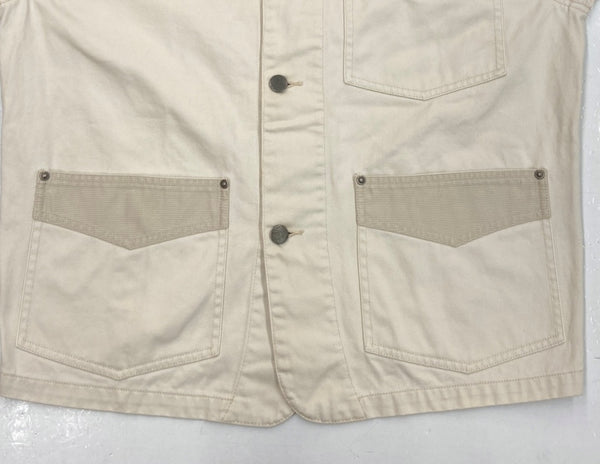 ダブルアールエル RRL COVERALL JACKET カバーオール ジャケット ワーク 3ポケット Ralph Lauren 白 ジャケット 無地 ホワイト Mサイズ 104MT-1375