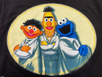 ヴィンテージ vintage 90s 90年代 SESAME STREET FEVER セサミストリート 映画 ムービー パロディ 両面プリント USA製 黒 Tシャツ キャラクター ブラック Mサイズ 104MT-1851