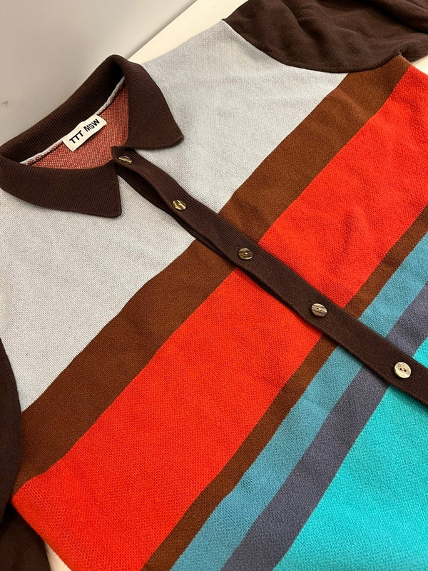 ティー TTT MSW  22AW Border Knit Cardigan ボーダー ニット カーディガン TTT-2022AW-KT01 XL セーター マルチカラー LLサイズ 101MT-4990