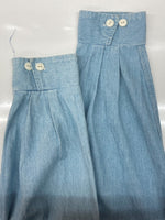 ラルフローレン RalphLauren POLO COUNTRY 80s 90s CHAMBRAY SWING-TOP JACKET シャンブレー スウィング トップ ジャケット ジップアップ 薄手 青 ジャケット 無地 ブルー Mサイズ 104MT-2049