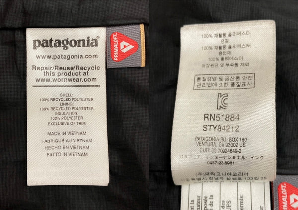 パタゴニア Patagonia 20SS NANO PUFF JACKET ナノ パフ ジャケット ジップアップ キルティング PRIMALOFT アウトドア アウター 黒 84212SP20 ジャケット ロゴ ブラック Sサイズ 104MT-2200