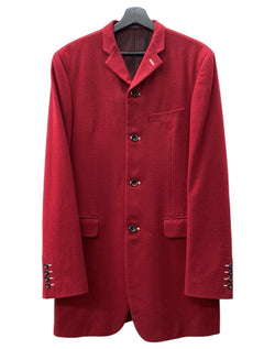 コムデギャルソン COMME des GARCONS HOMME 90s LONG JACKET ロング ジャケット 田中オム テーラード アーカイブ アウター 赤 IJ-04012M ジャケット 無地 レッド Mサイズ 104MT-2093