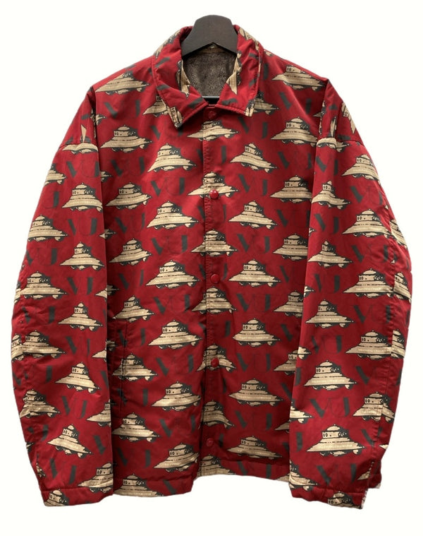 アンダーカバー UNDERCOVER ×VALENTINO バレンティノ 19AW UFO柄 コーチジャケット 裏起毛 中綿 RED 赤 UCX4204-2 SIZE2 ジャケット 総柄 レッド 104MT-773