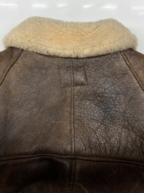 ショット SCHOTT B-6 SHEEPSKIN JACKET シープスキン ジャケット フライト ボア ジップアップ アウター 茶 サイズ 38 ジャケット 無地 ブラウン 104MT-1714