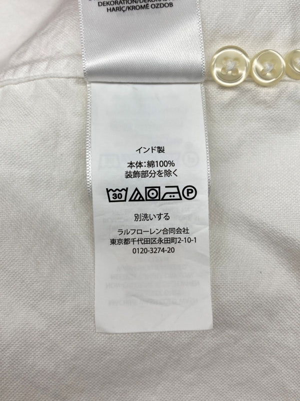 ラルフローレン RalphLauren POLO BUTTONDOWN SHIRT ボタンダウン シャツ CUSTOM FIT 刺繍 長袖 白 長袖シャツ ワンポイント ホワイト Mサイズ 104MT-2085