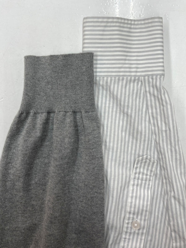 カラー kolor 20SS ASYMMETRY KNIT DOCKING L/S SHIRT アシンメトリー ニット ドッキング 長袖 シャツ 白 灰 紺 20SCL-N01304 サイズ 2 セーター 総柄 マルチカラー 104MT-1576