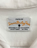 ヴィンテージ vintage 60s Service Bowling Shirt サービス ボーリング シャツ 開襟 刺繍 チェーン UNION MADE 半袖 白 サイズ 14-14 1/2 半袖シャツ ロゴ ホワイト 104MT-1220