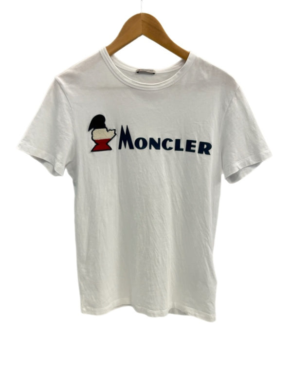 モンクレール MONCLER MAGLIA ロゴパッチ付き半袖Tシャツ 白 E10918041850 8390T Tシャツ ホワイト Sサイズ 101MT-4251