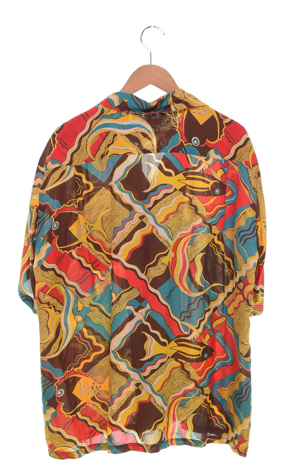 サンサーフ SUN SURF  KIHI KIHI CORAL FISH レーヨンシャツ オープンカラー 開襟 SS32701 半袖シャツ マルチカラー LLサイズ 103MT-3063