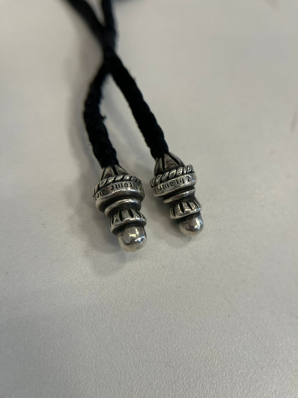 クロムハーツ CHROME HEARTS CH CRS SML クリンプトCHクロスペンダント スモール レザーブレイドネックレス  メンズジュエリー・アクセサリー ネックレス・ペンダント シルバー 101G-206