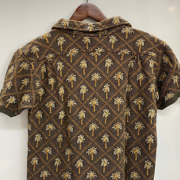 【曜日割引対象外】 キャピタル KAPITAL ヤシの木 総柄 コットン ポロシャツ Tシャツ イエロー 2サイズ 201MT-4408 VB