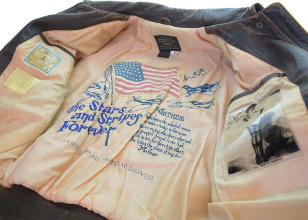 アヴィレックス AVIREX A-2 Flight Jacket レザージャケット フライトジャケット ジャケット ブラウン Sサイズ 103MT-3519