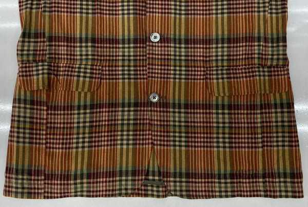 ダブルアールエル RRL 90s TAILORED JACKET テーラード ジャケット 三ツ星タグ Ralph Lauren 茶 ジャケット チェック ブラウン Mサイズ 104MT-2262