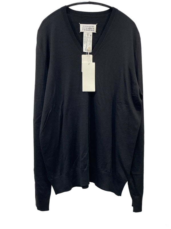 メゾン マルジェラ Maison Margiela Vネック ウール セーター S50HA0644 XL セーター ブラック LLサイズ 601MT-18